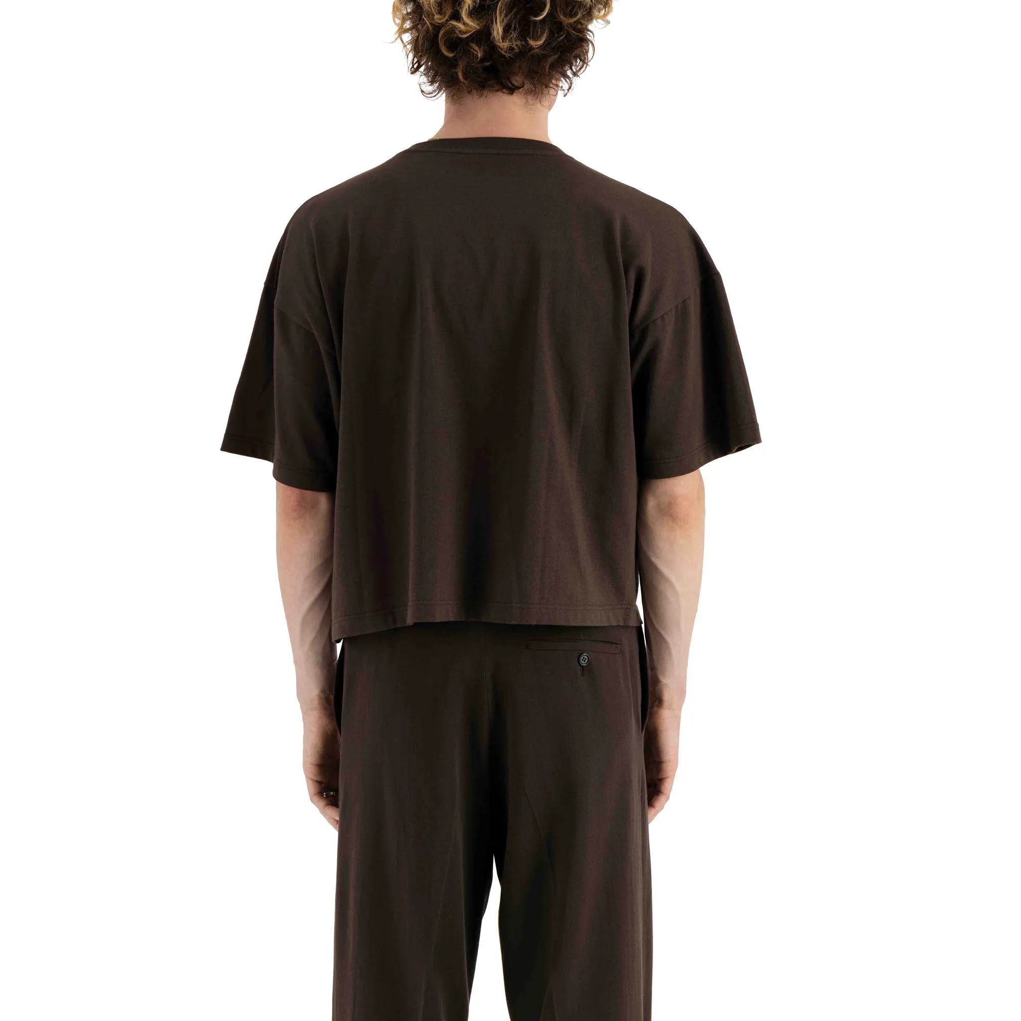 Gilles Straight Tropical Wool Twill Leg Formal Trousers Dark Chocolate Brown