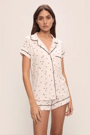 GISELE PRINTED SHORTIE SET LITTLE HEART SORBET PINK/BLACK