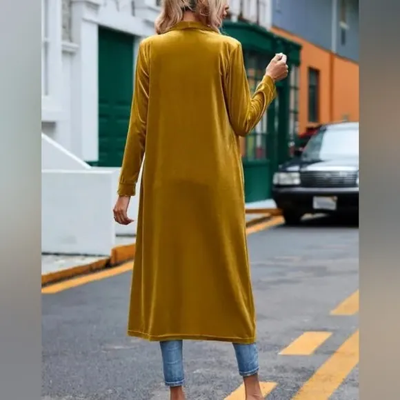 Gold velvet cardigan XL