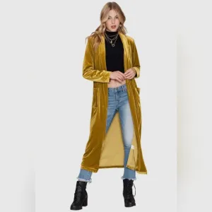 Gold velvet cardigan XL