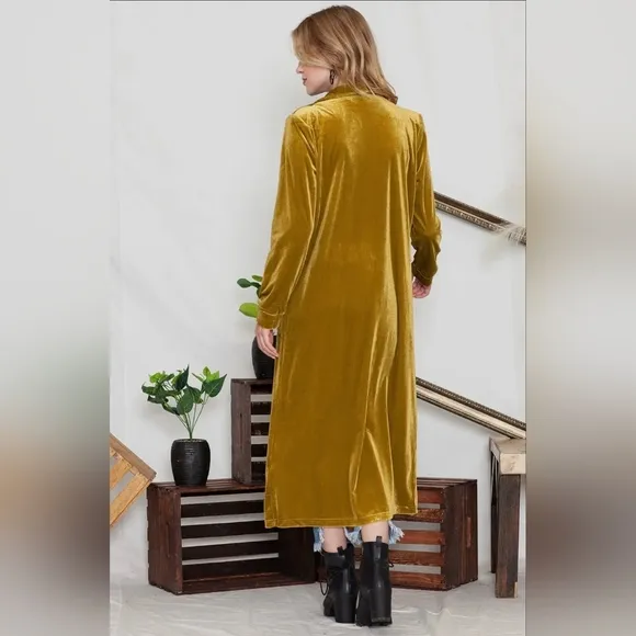 Gold velvet cardigan XL