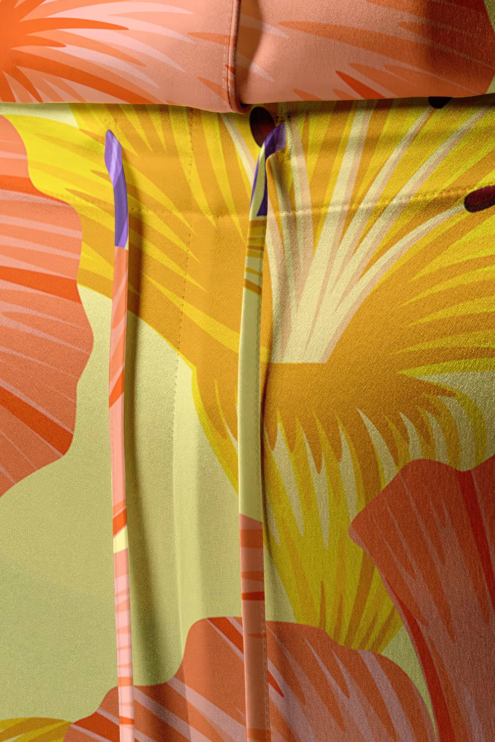 Golden Bloom – Sunshine Tropic Satin Pajama Set