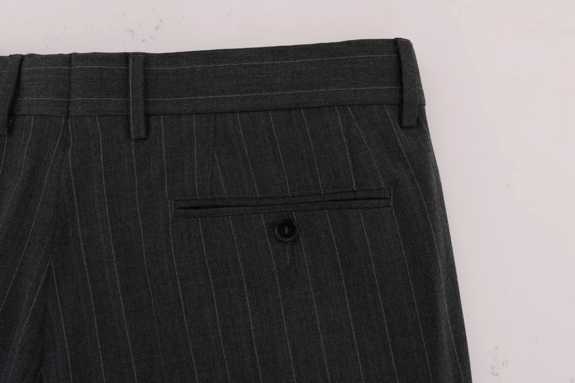Gray Striped Dress Formal Pants