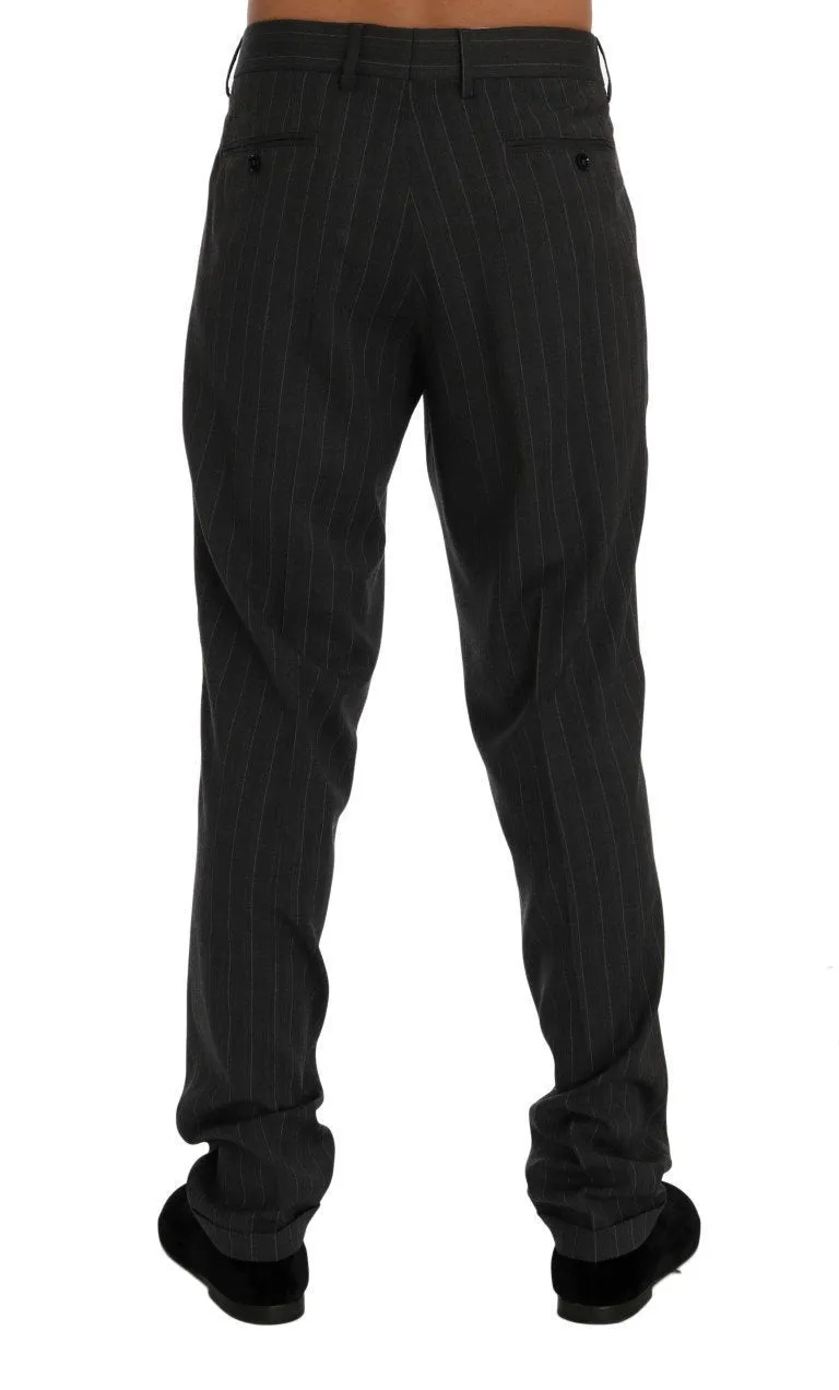 Gray Striped Dress Formal Pants