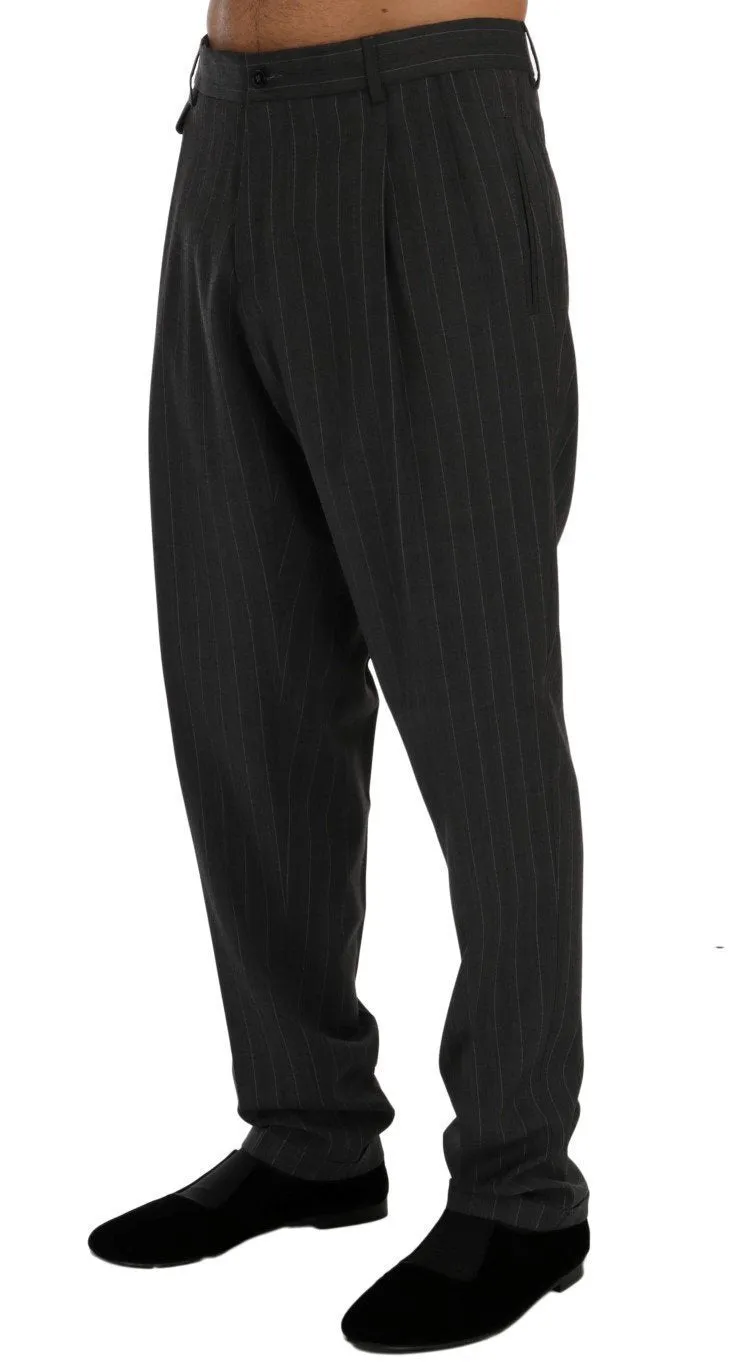 Gray Striped Dress Formal Pants