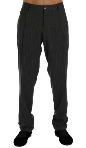 Gray Striped Dress Formal Pants