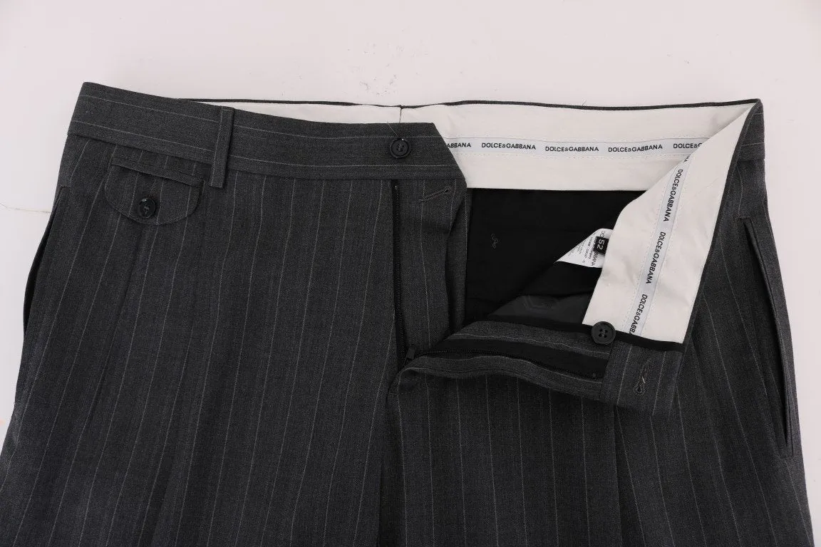 Gray Striped Dress Formal Pants