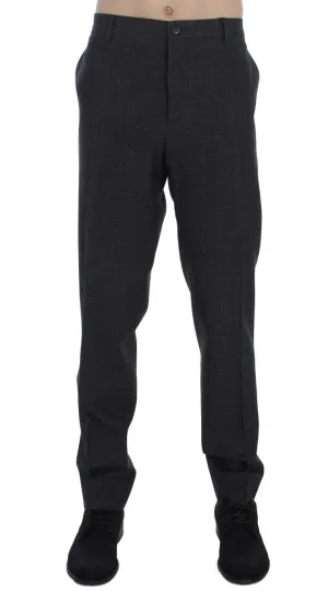 Gray Wool Cotton Dress Formal Pants