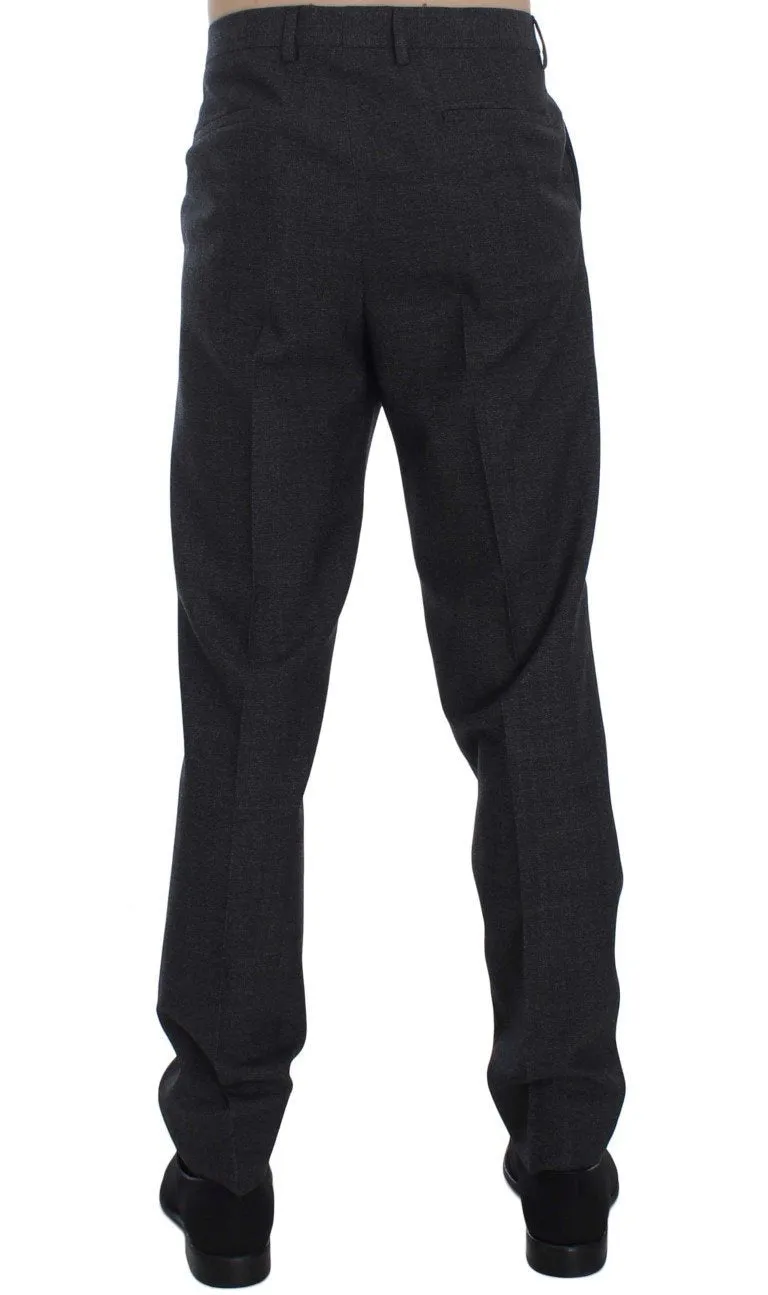 Gray Wool Cotton Dress Formal Pants
