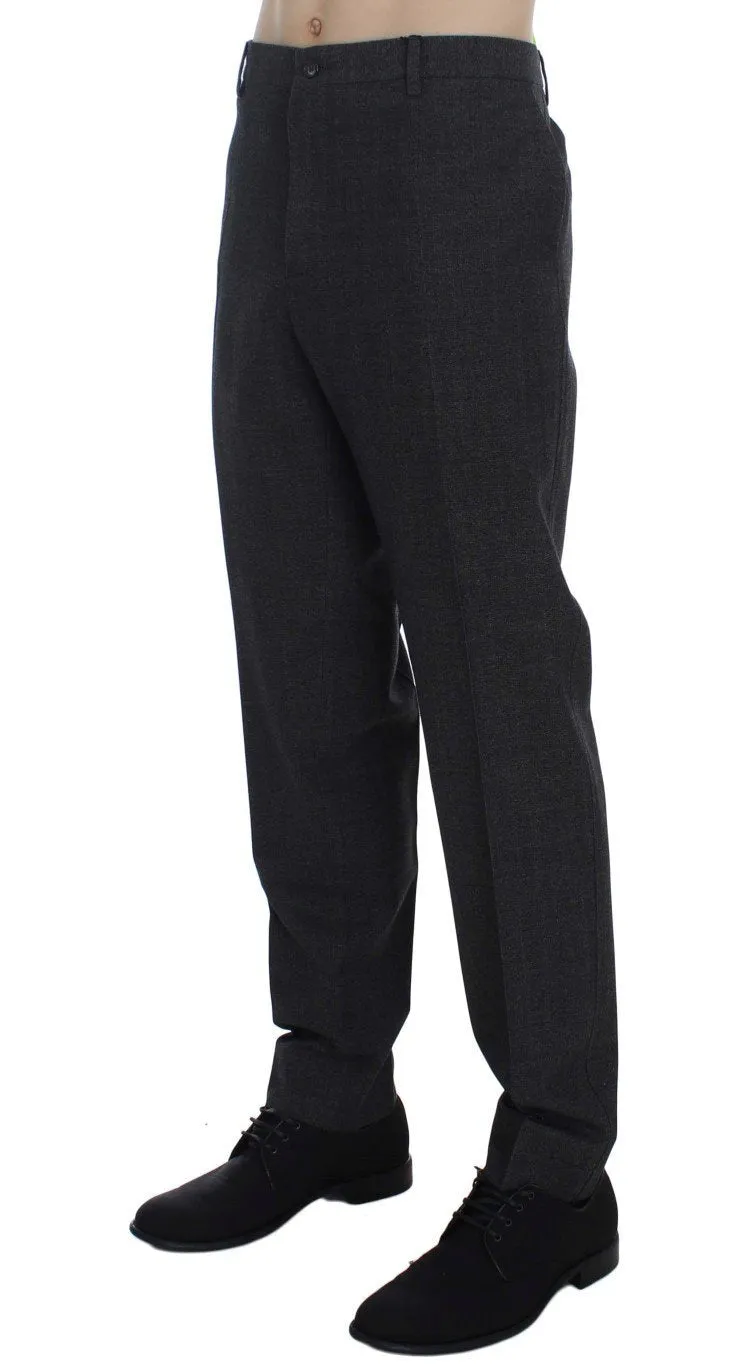 Gray Wool Cotton Dress Formal Pants