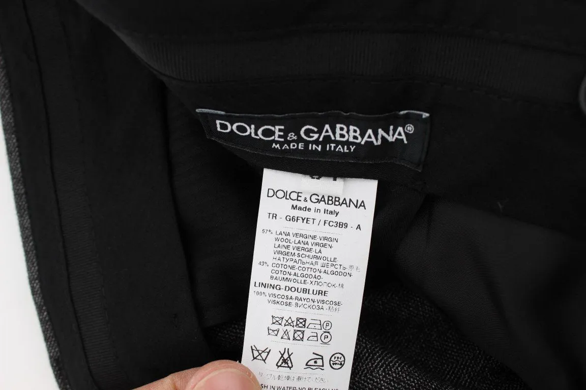 Gray Wool Cotton Dress Formal Pants