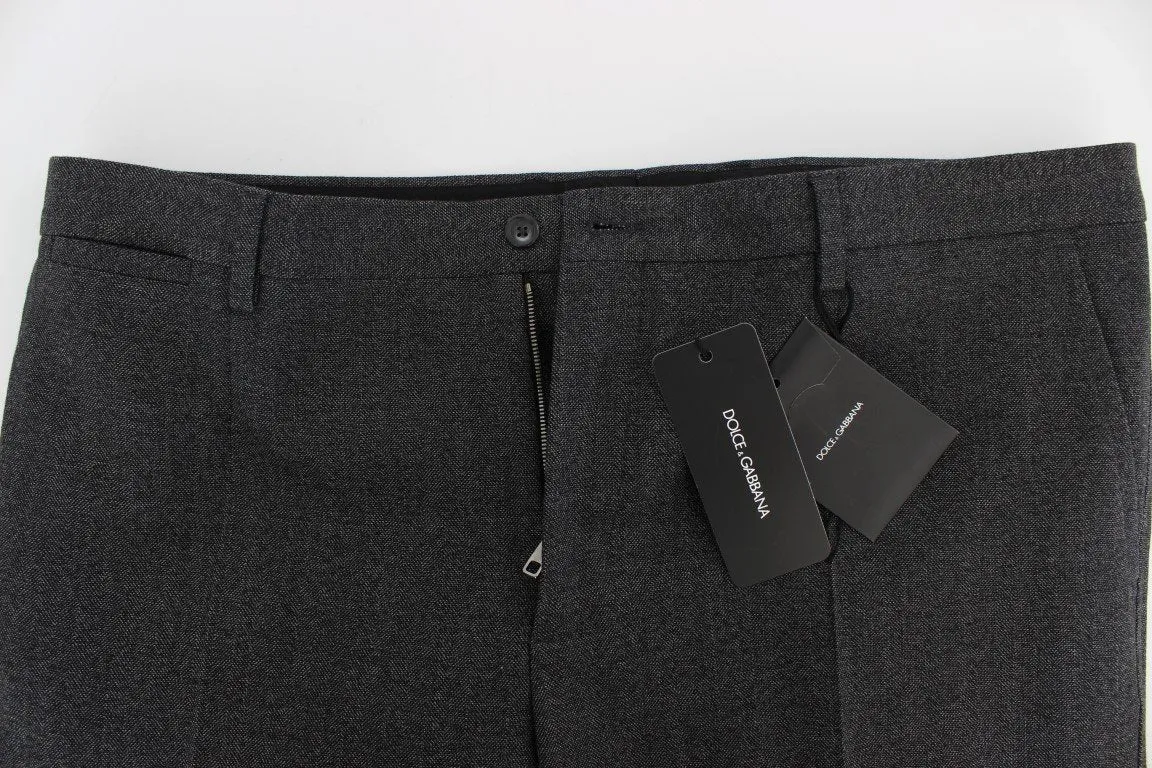 Gray Wool Cotton Dress Formal Pants