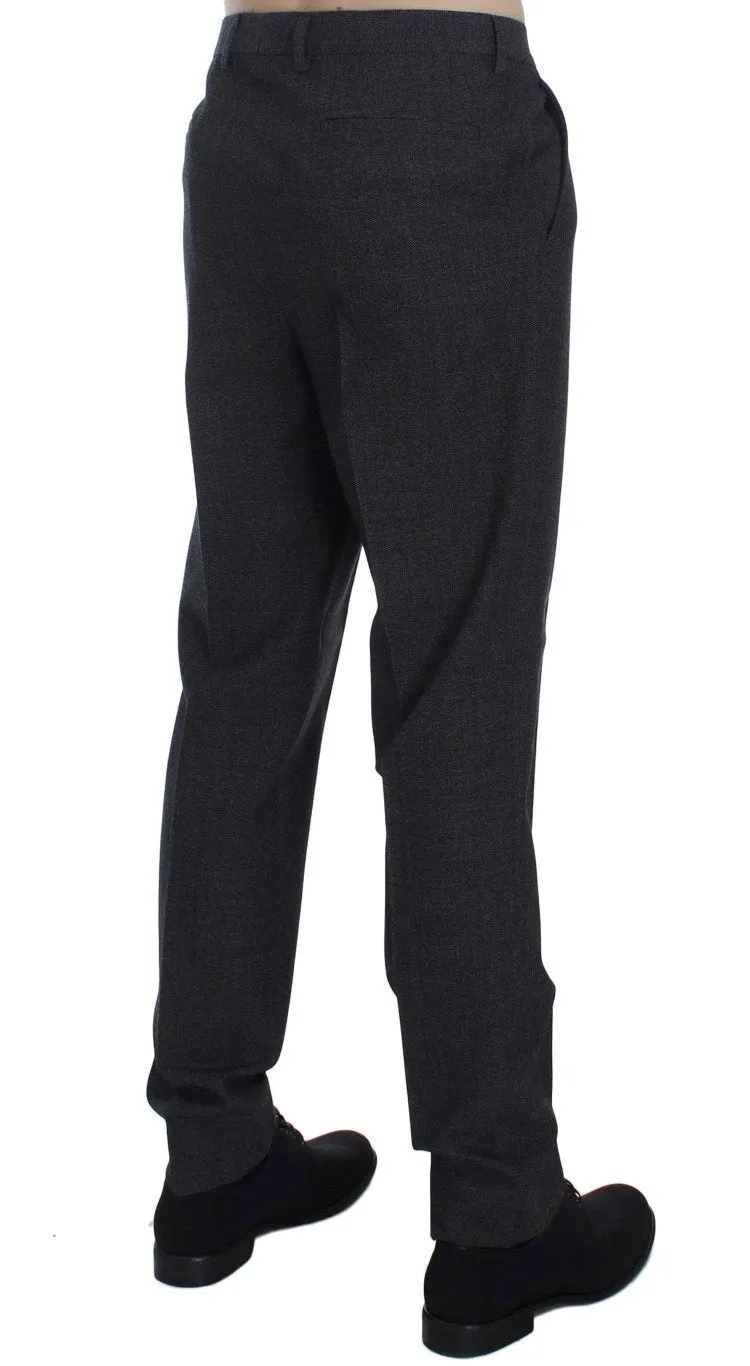 Gray Wool Cotton Dress Formal Pants