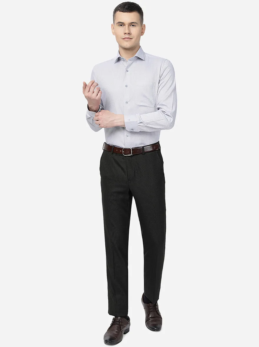 Green Solid Slim Fit Formal Trouser | Metal