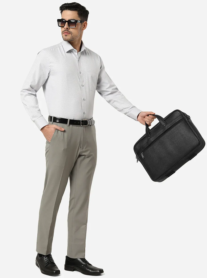 Grey Printed Slim Fit Formal Shirt | Greenfibre
