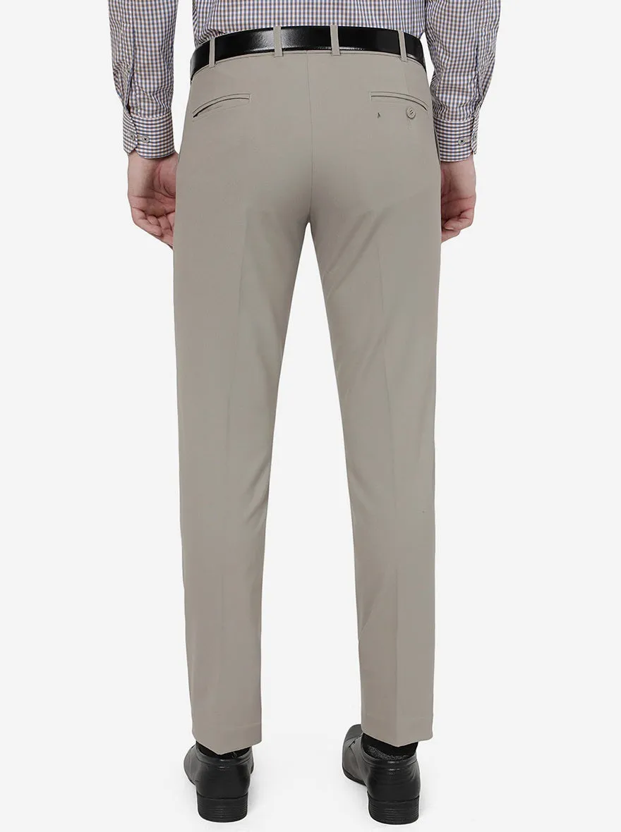 Grey Solid Super Slim Fit Formal Trouser | JadeBlue