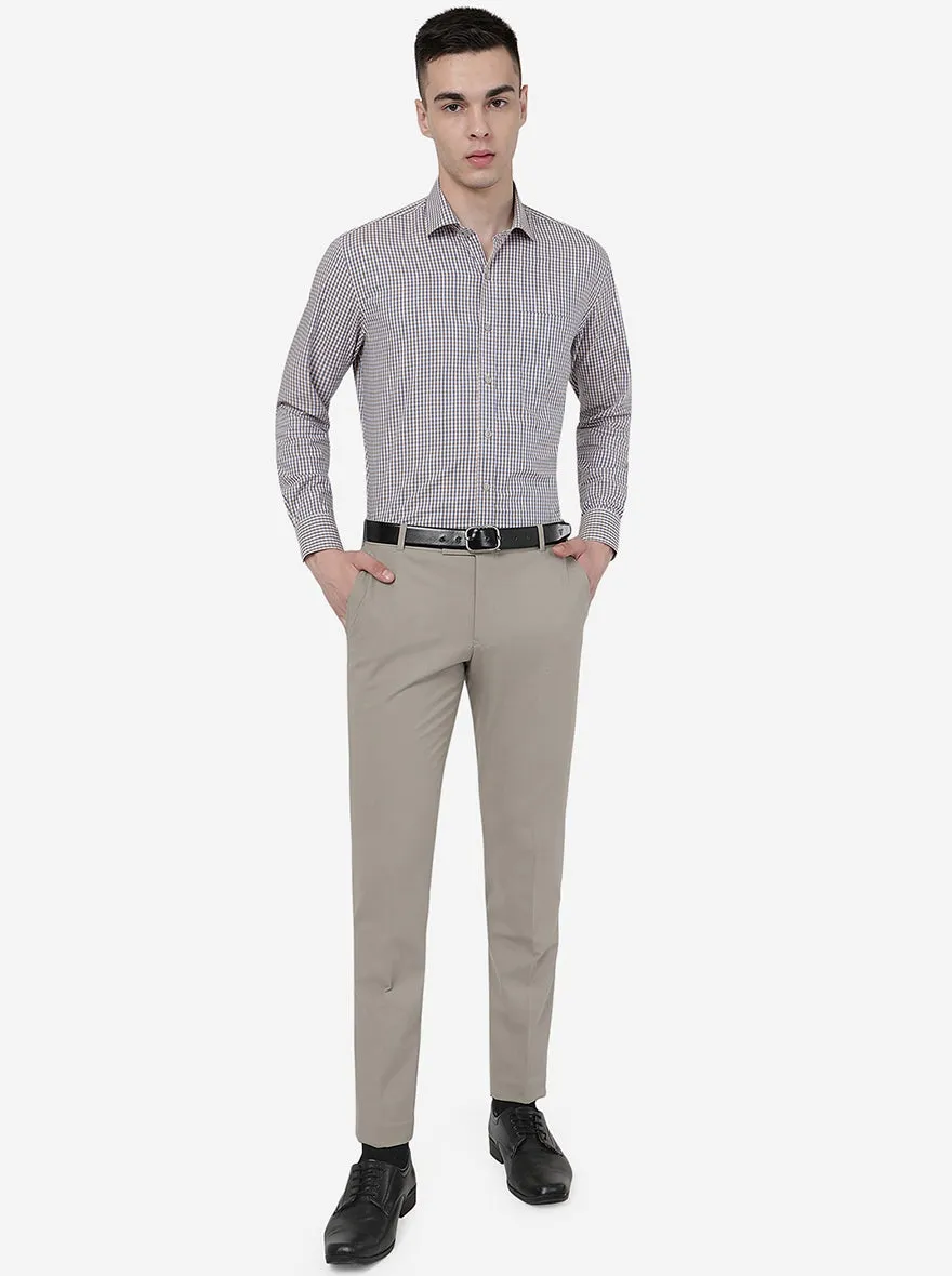 Grey Solid Super Slim Fit Formal Trouser | JadeBlue