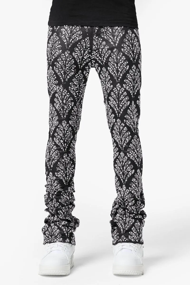 GUAPI OBSIDIAN BLACK EMBELLISHED DENIM