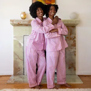 Hand Block-printed Pajama Set in Phlox