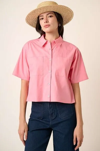 Hazel Blues® |  Mittoshop Button Down Short Sleeve Shirt