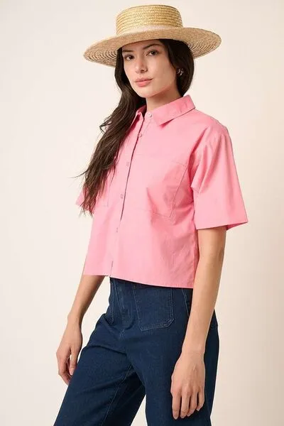 Hazel Blues® |  Mittoshop Button Down Short Sleeve Shirt