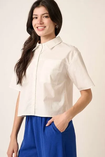 Hazel Blues® |  Mittoshop Button Down Short Sleeve Shirt