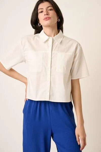 Hazel Blues® |  Mittoshop Button Down Short Sleeve Shirt