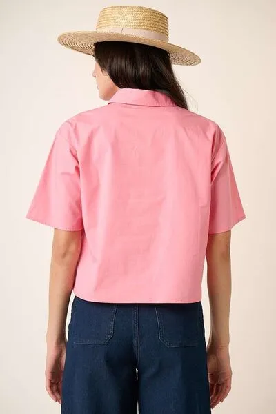 Hazel Blues® |  Mittoshop Button Down Short Sleeve Shirt