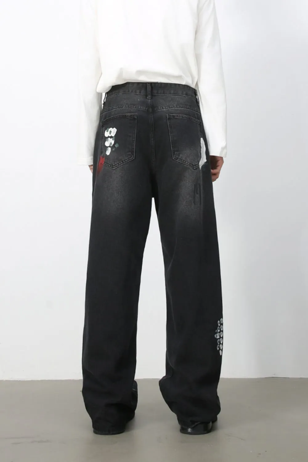 Heren Paint Loose Jeans