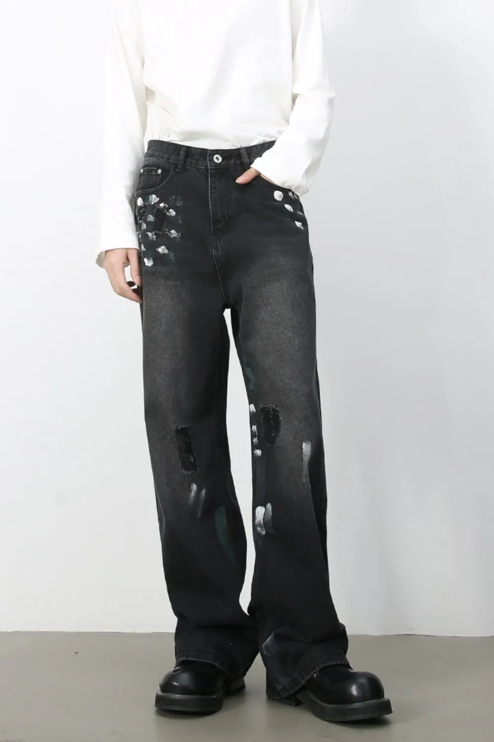 Heren Paint Loose Jeans