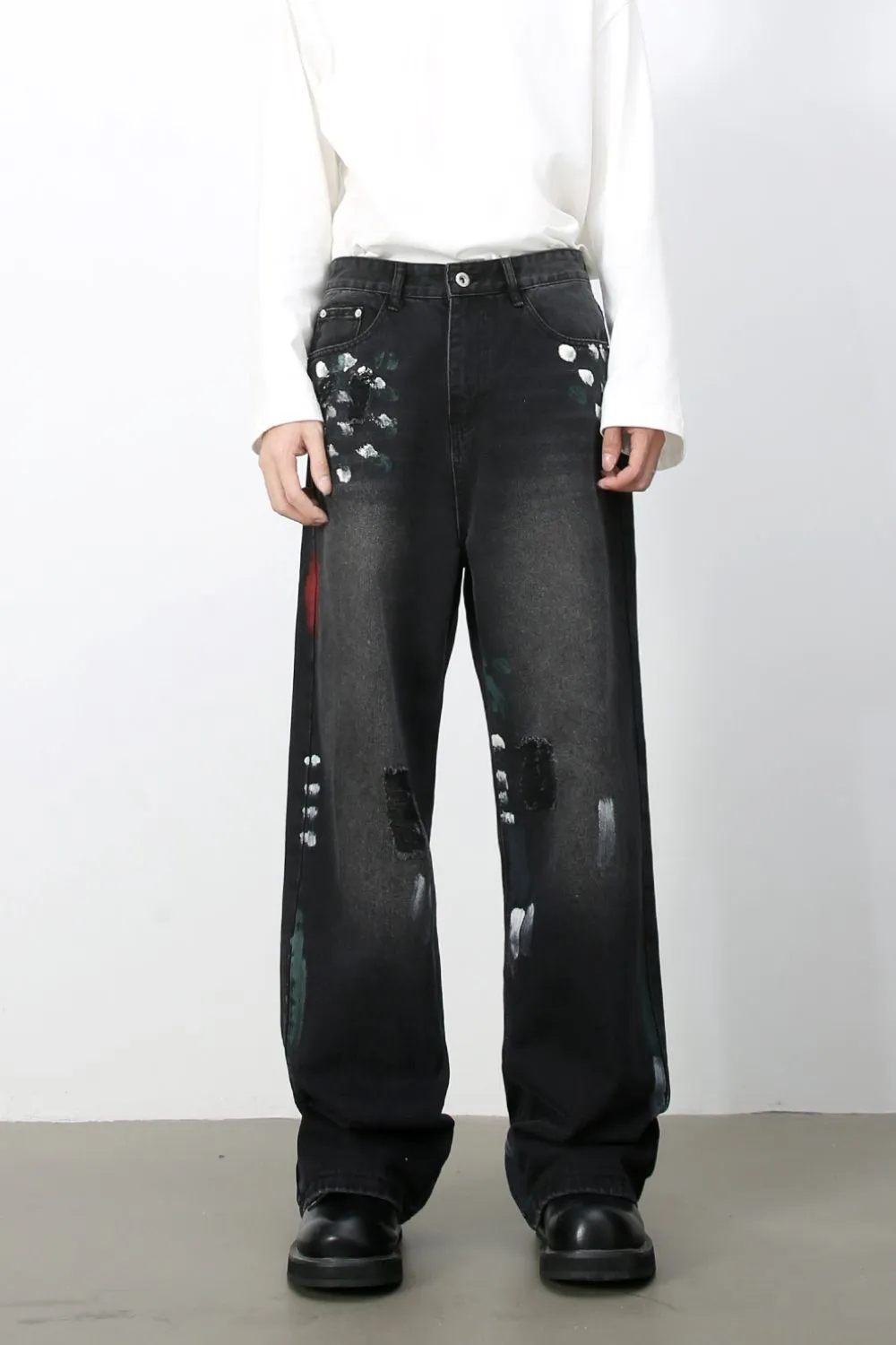 Heren Paint Loose Jeans