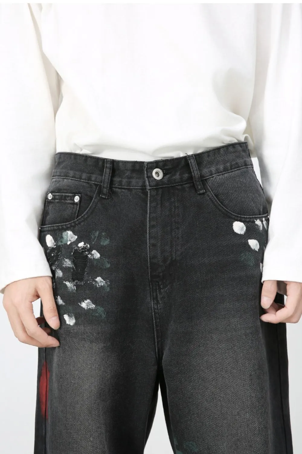 Heren Paint Loose Jeans