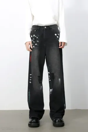 Heren Paint Loose Jeans