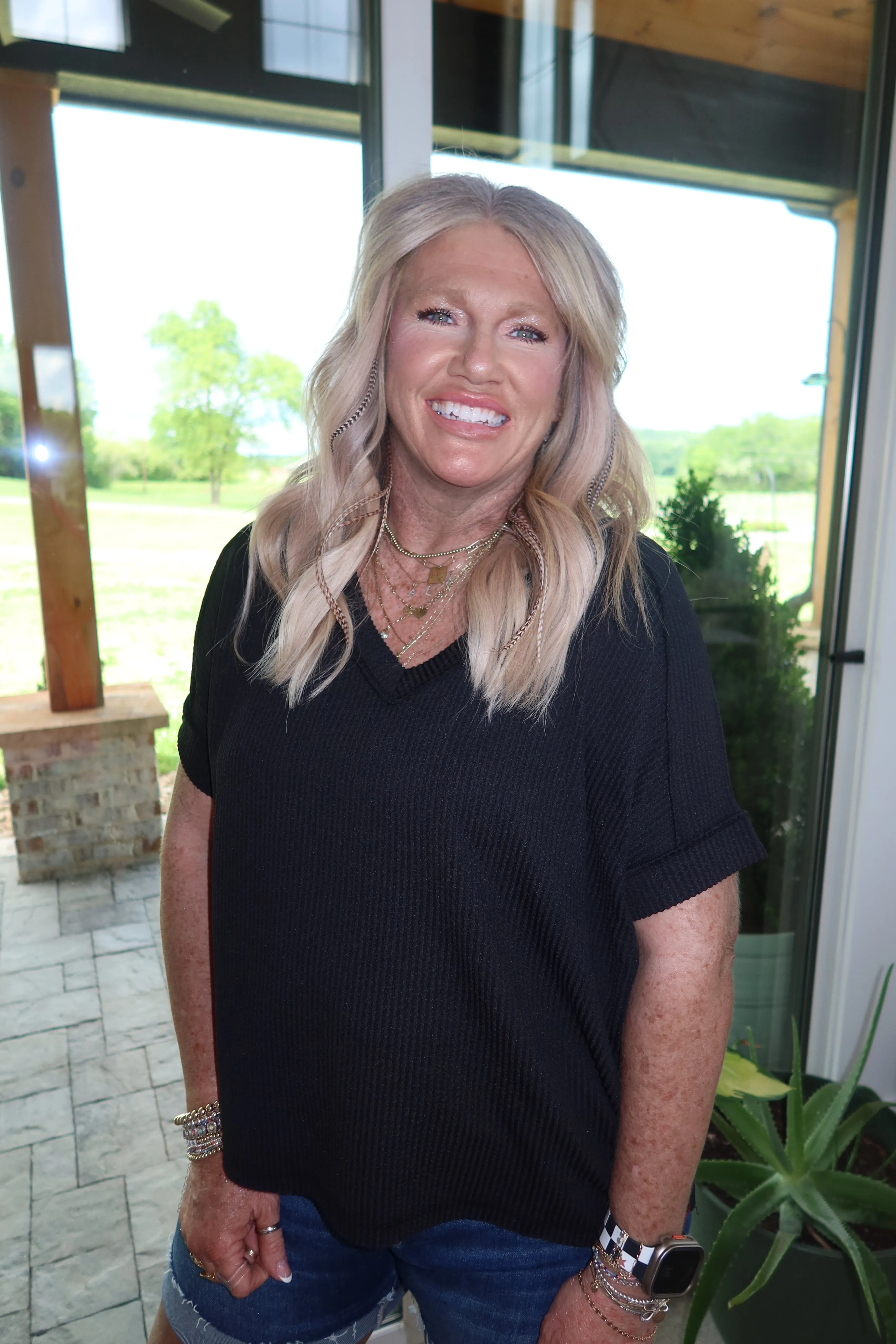 High-Low V Neck Top