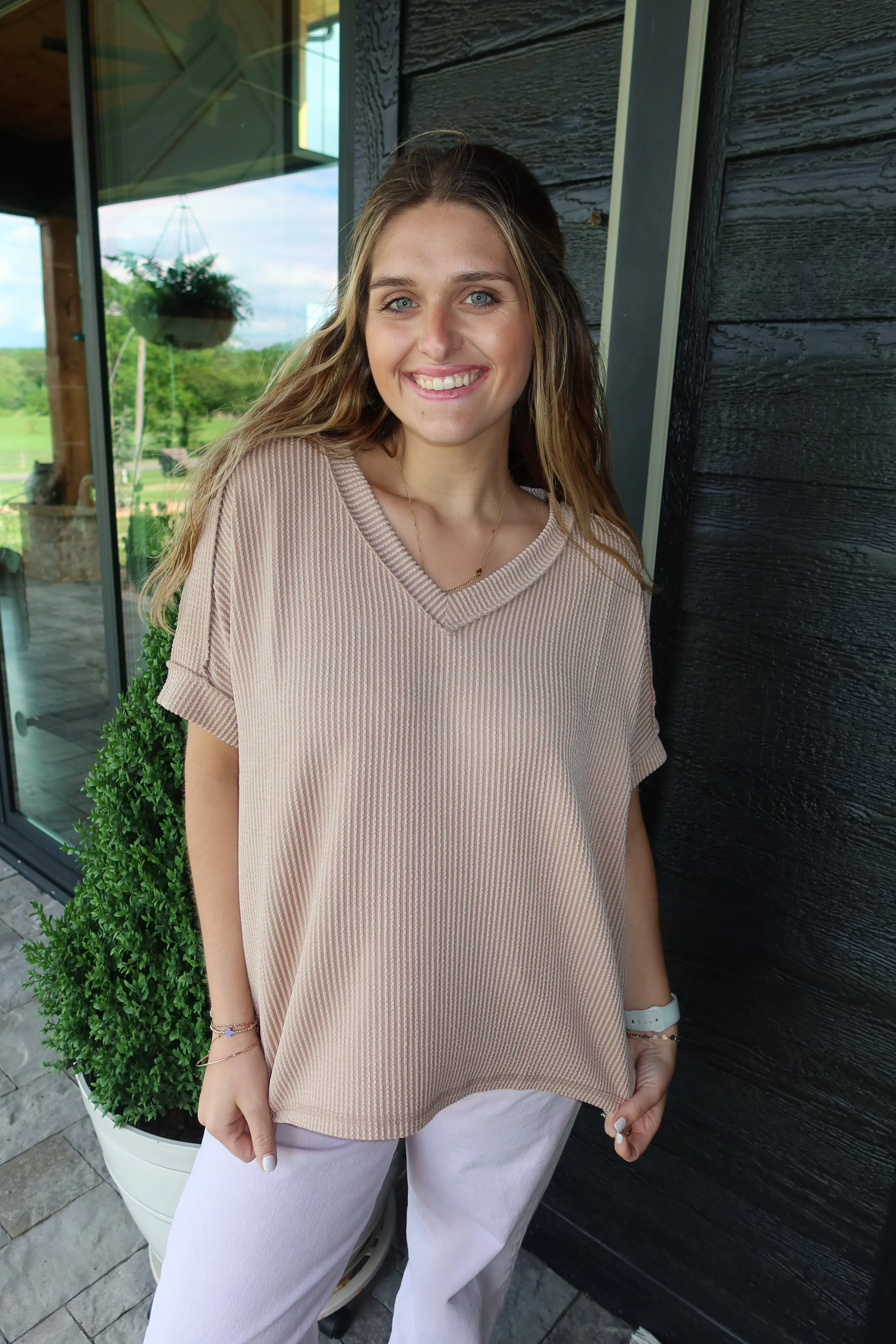 High-Low V Neck Top