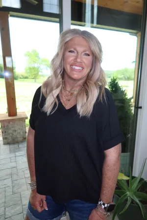 High-Low V Neck Top