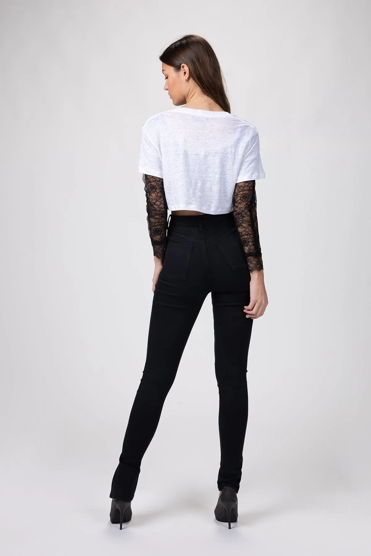 HIGH RISE SKINNY ZIP JEAN