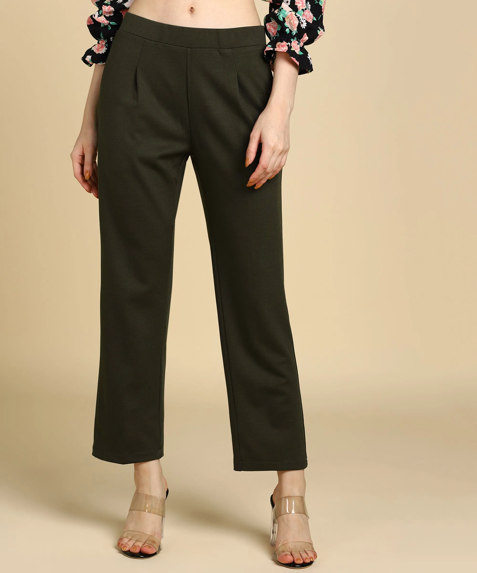 High Waist Formal Relaxed Parallel Trousers