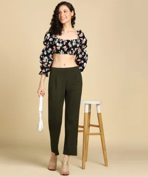 High Waist Formal Relaxed Parallel Trousers
