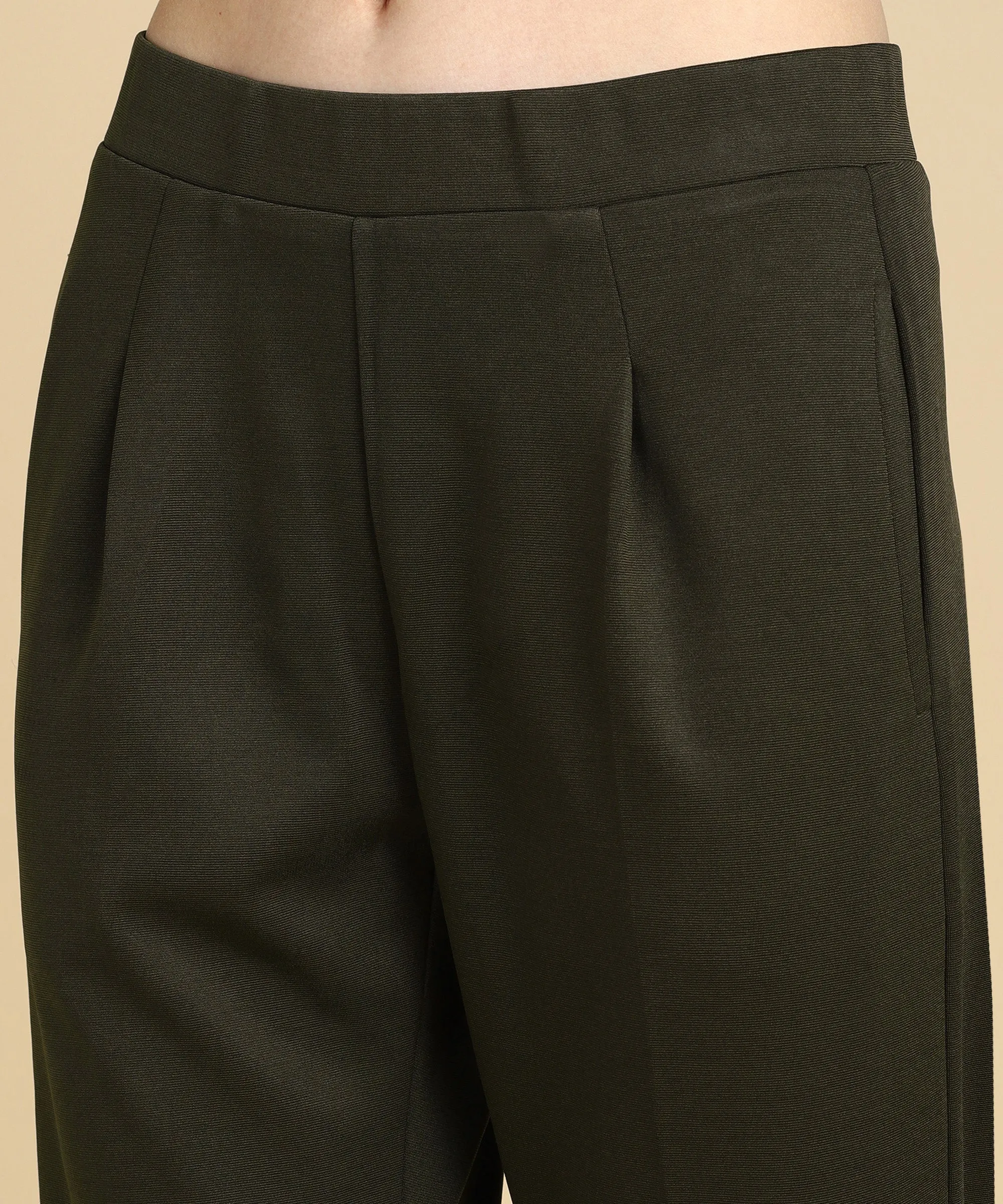 High Waist Formal Relaxed Parallel Trousers