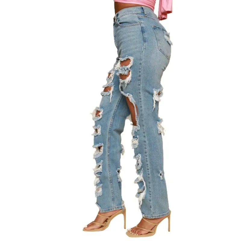High Waist Ripped Jeans