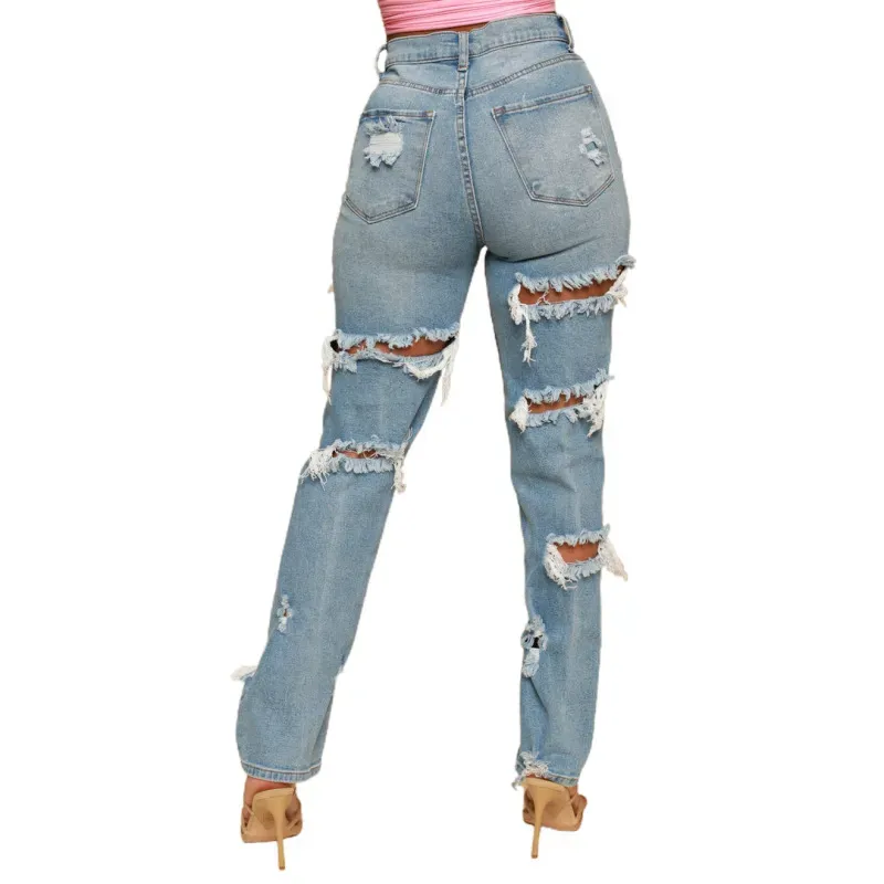 High Waist Ripped Jeans