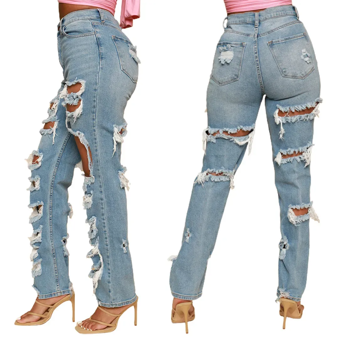 High Waist Ripped Jeans