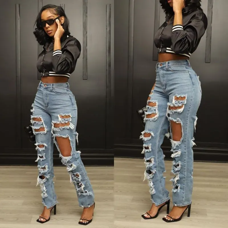 High Waist Ripped Jeans