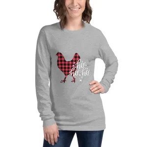 Ho Ho Ho Christmas Chicken Unisex Long Sleeve Tee