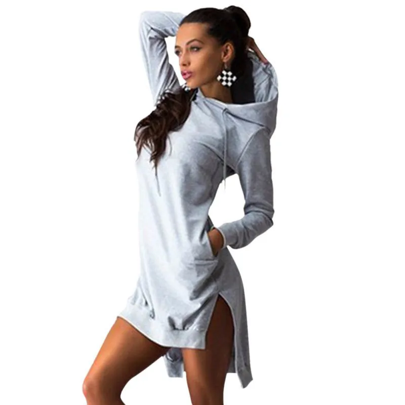 Hoodie Long Sleeve Slim College Style Women hoody Dress Letter Print with Hooded Front Pocket sweatshirt