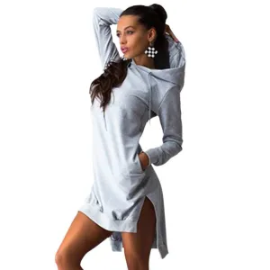 Hoodie Long Sleeve Slim College Style Women hoody Dress Letter Print with Hooded Front Pocket sweatshirt