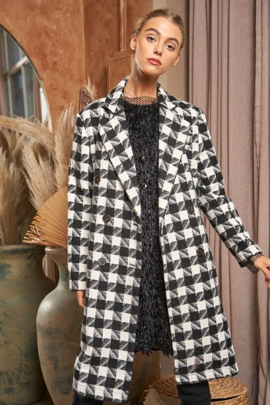 HOUNDSTOOTH TWEED COAT