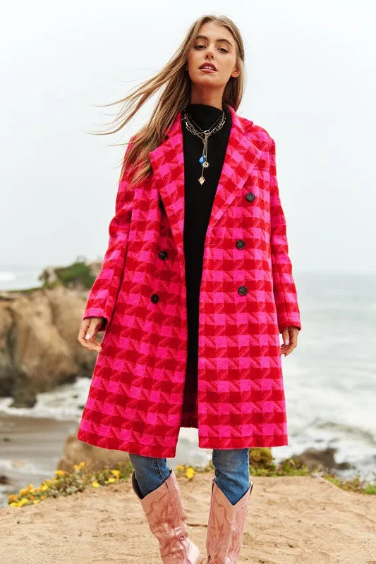 HOUNDSTOOTH TWEED COAT