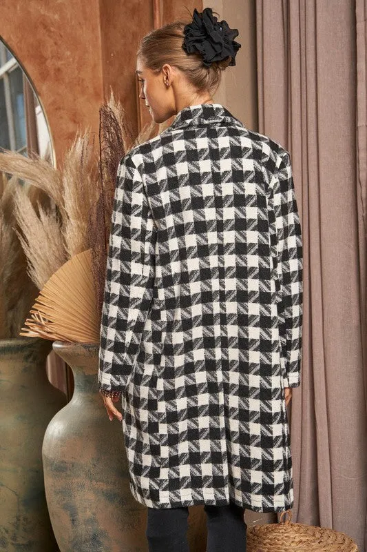 HOUNDSTOOTH TWEED COAT